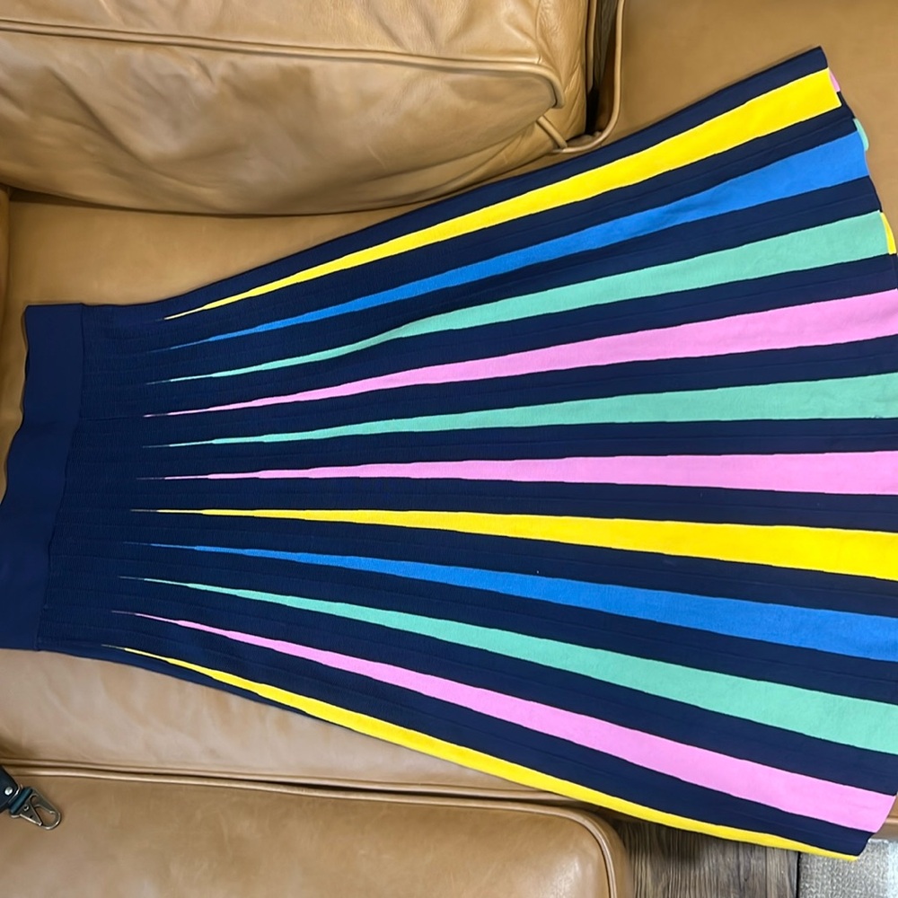 Anthropologie Maeve Rainbow Pleated Contrast Summer or Winter Skirt (Medium)